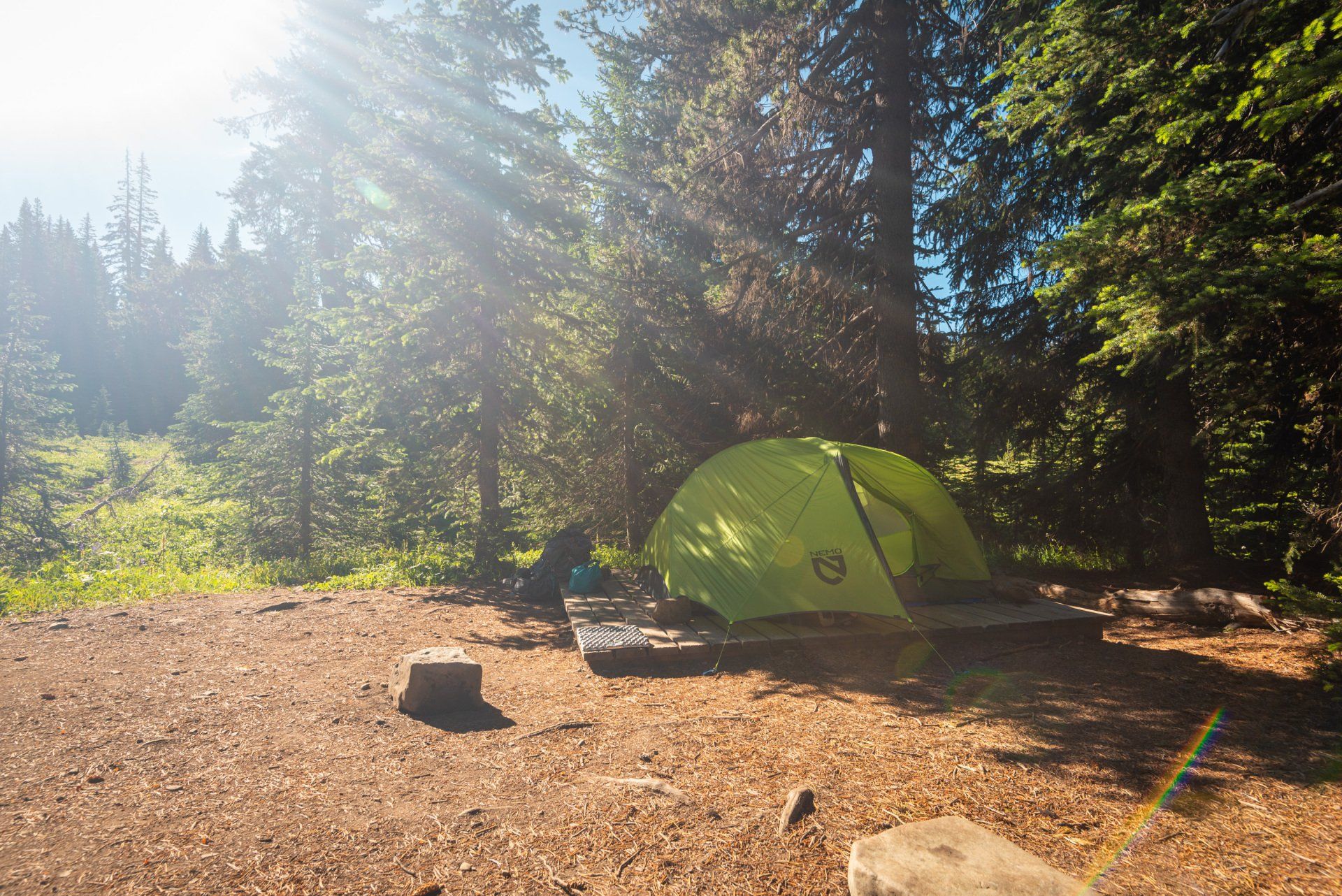 Nemo Dragonfly 2P Ultralight backpacking tent on Heather trail Buckhorn camp in Manning park BC