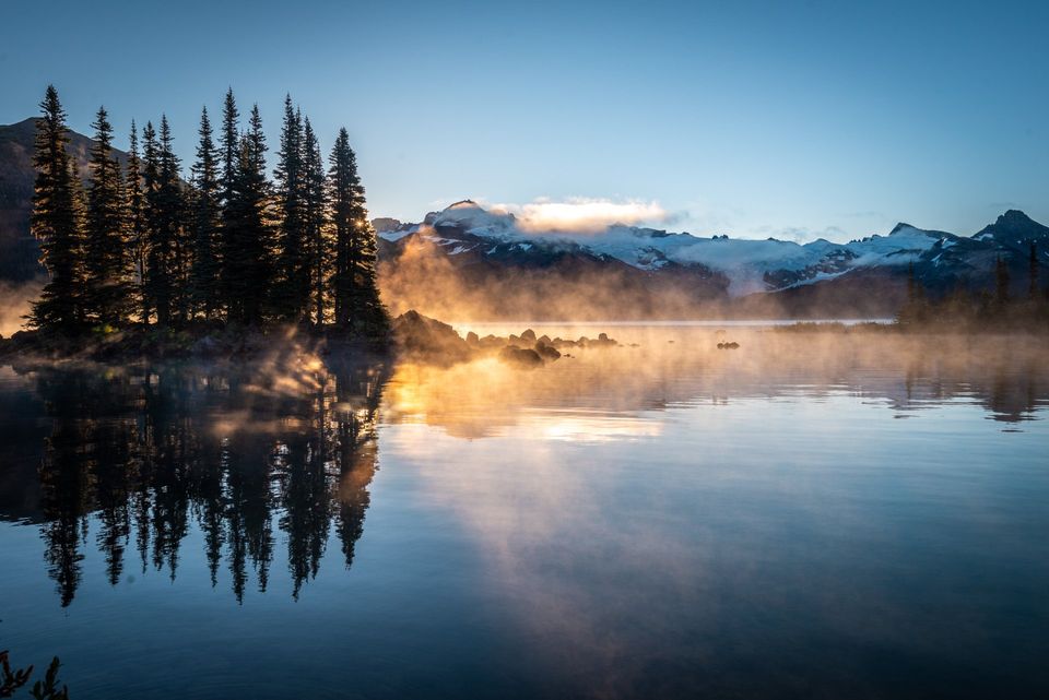 The epic sunrise on Garibaldi lake, BC, Canada