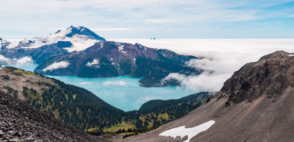 View on Garibaldi lake from the Black Tusk on my backpacking trip
