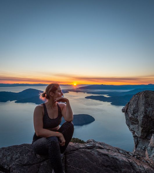 Enjoying the sunset on Saint Marks Summit, BC, Canada