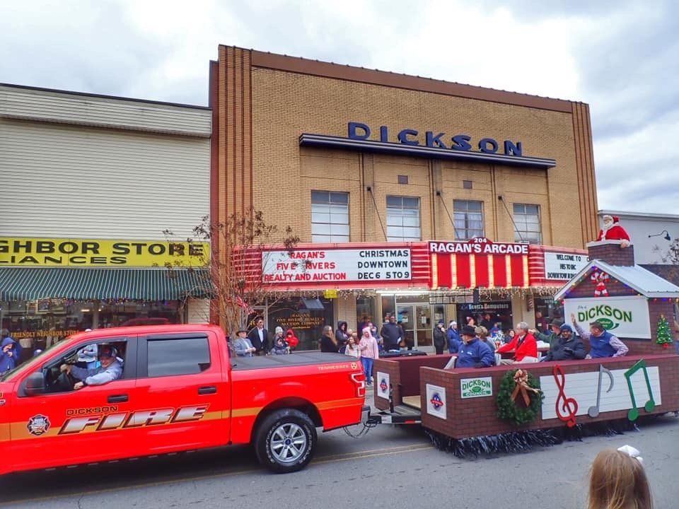 The City of Dickson float in the Dickson Christmas Parade in 2019.