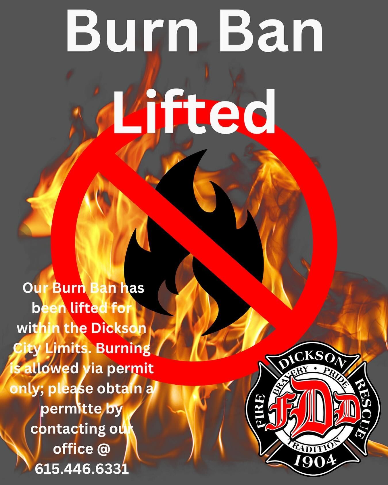 Burn ban lifted