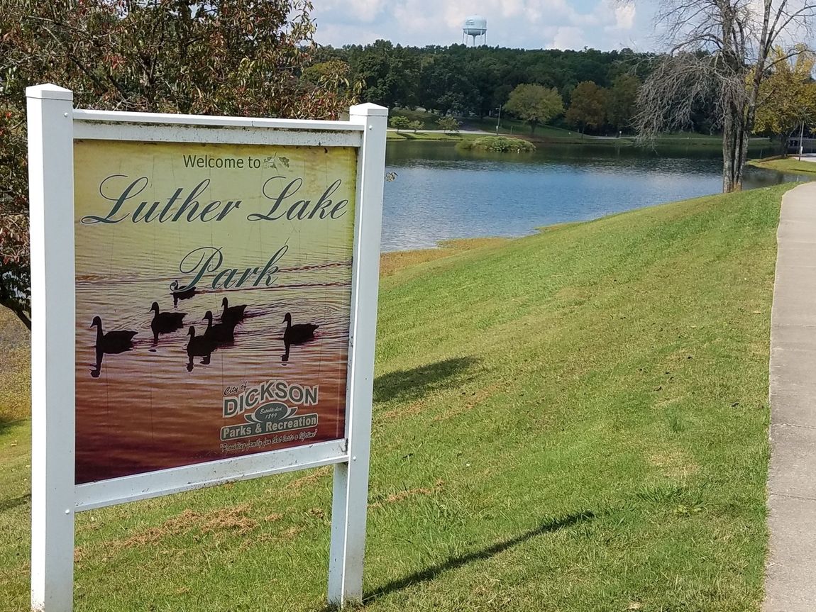 View of Luther Lake Park in the city of Dickson, TN