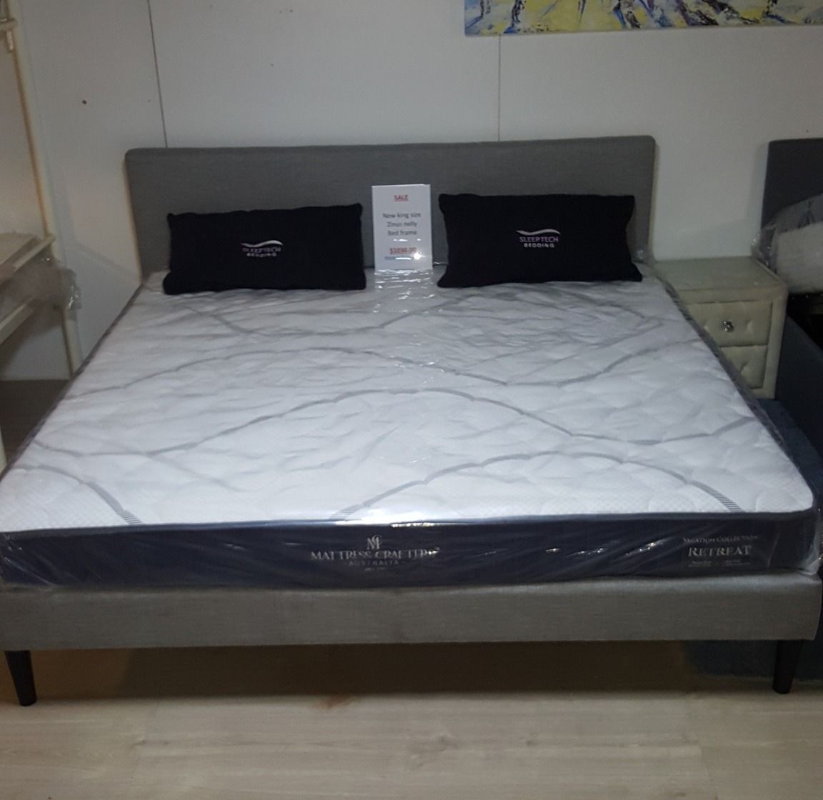 A Bed With a Mattress and Two Pillows on It — Anton's New & Used Furniture In Ciccone, NT