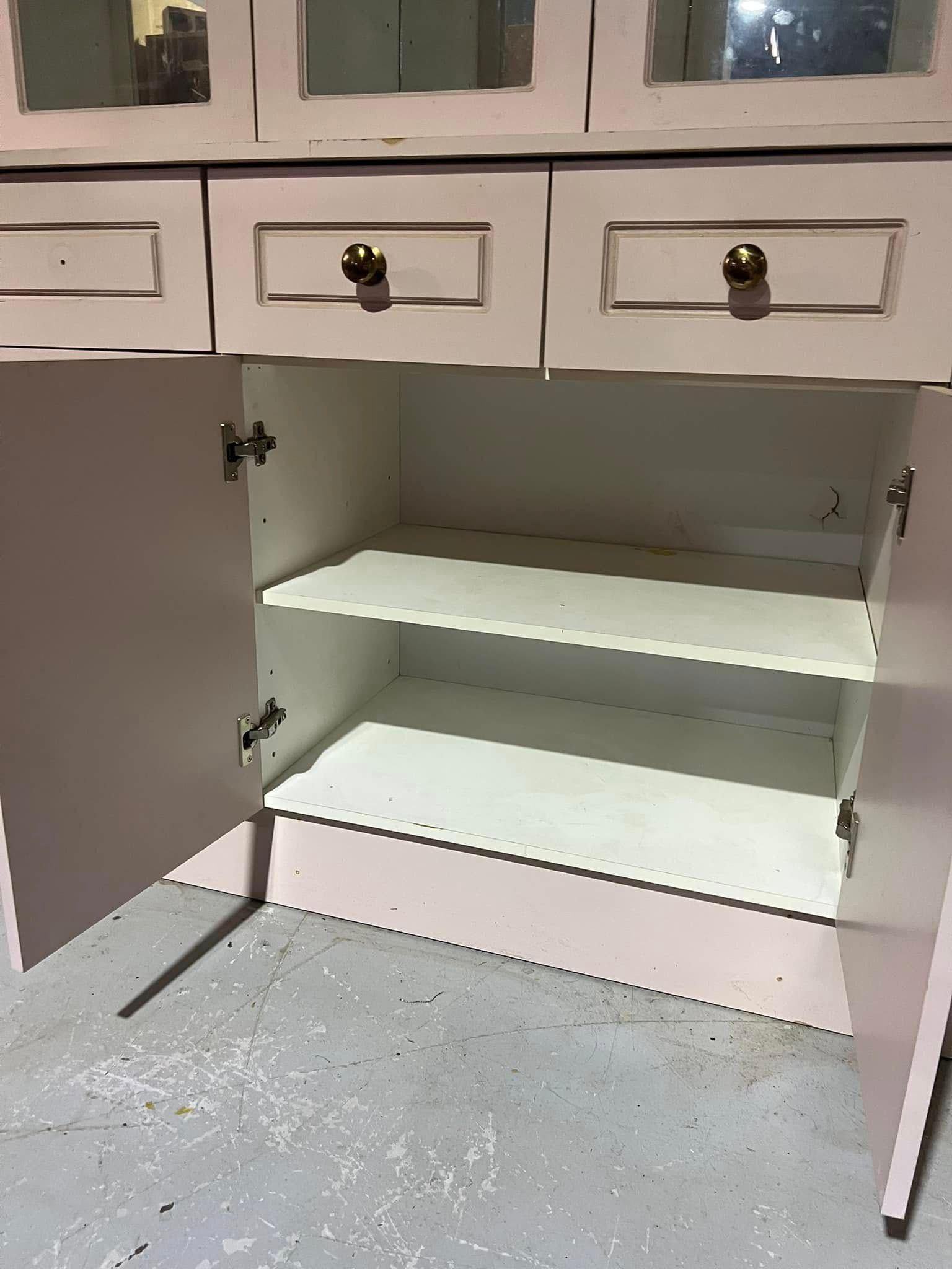 The Inside of a White Cabinet With the Doors Open and Shelves — Anton's New & Used Furniture In Ciccone, NT