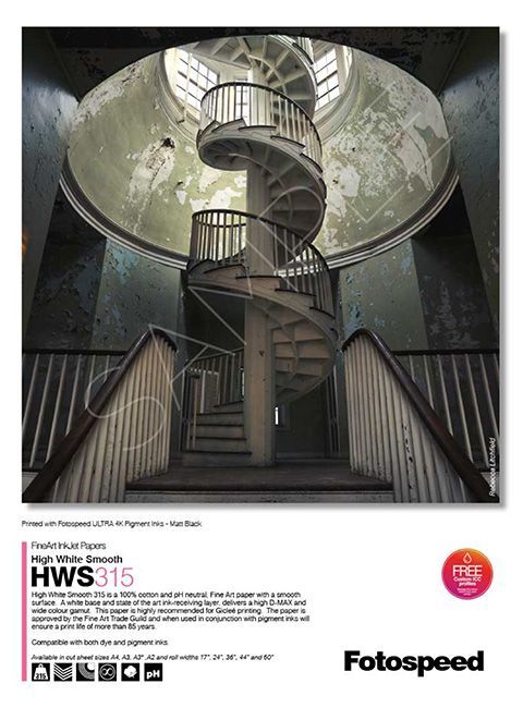 A poster of a spiral staircase in a building