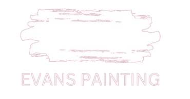 The logo for evans painting is a pink brush stroke on a white background.