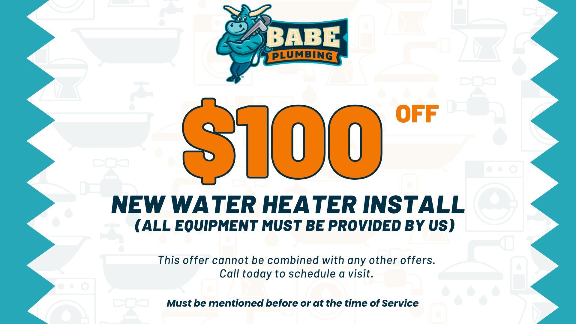 $100 Off New Water Heater Install