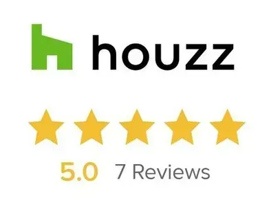 Houzz logo with 5 gold stars and 