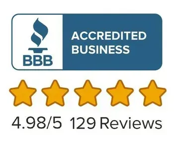 BBB Accredited Business logo, 4.98/5 stars based on 129 reviews.