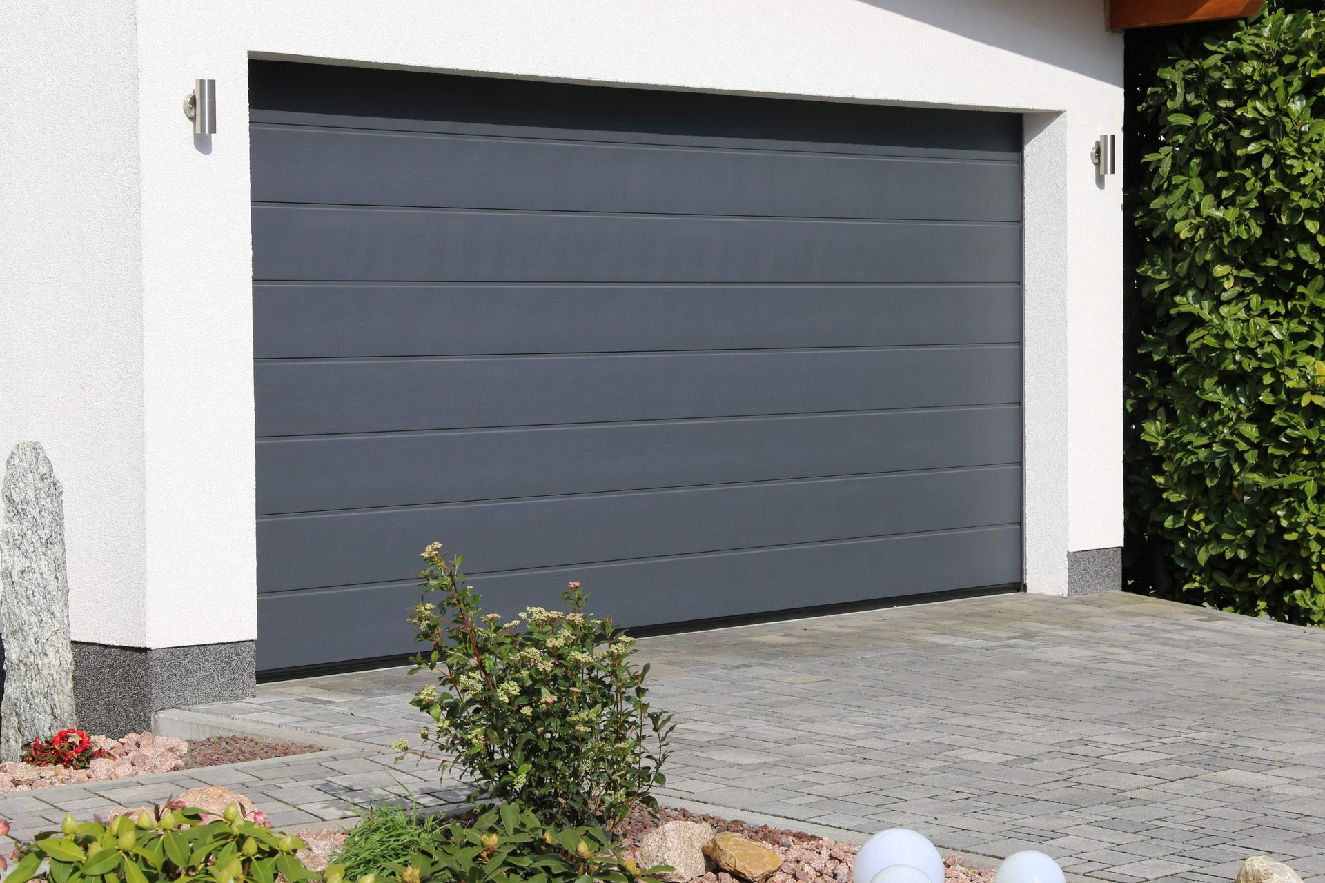 Modern new garage door.