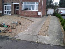 A driveway that is damaged