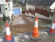 driveway repair work in progress