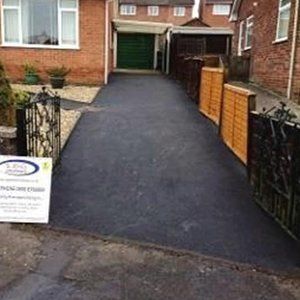 New driveway to the garage shutter