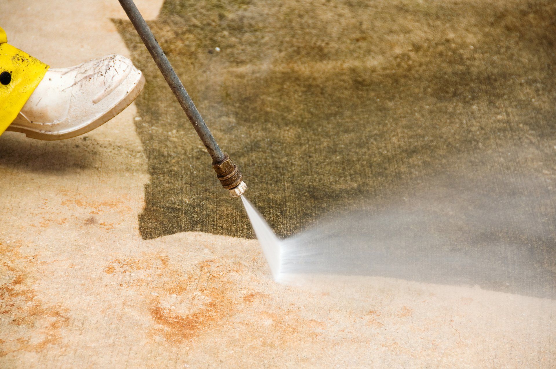 image of concrete pressure washing