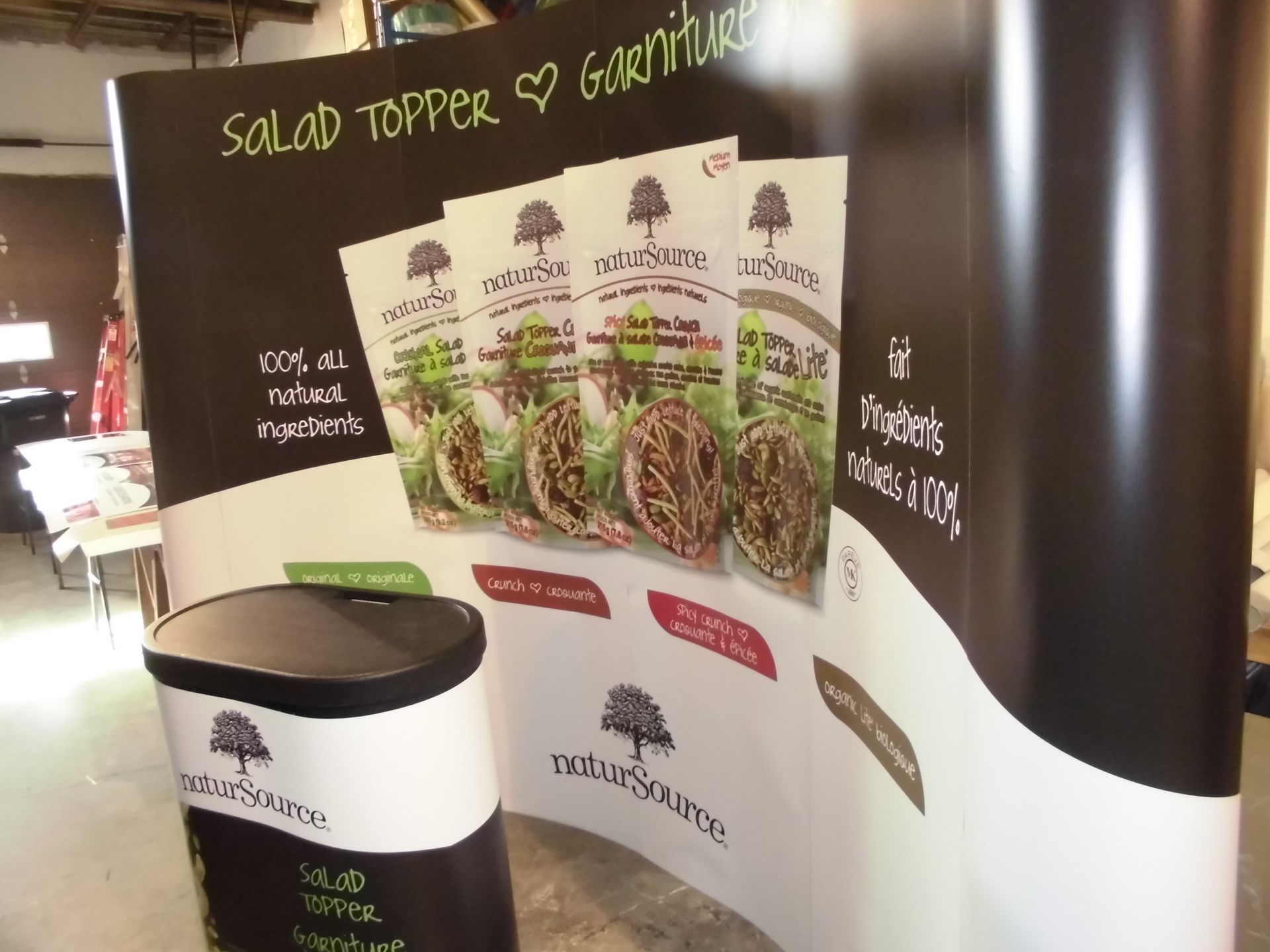 A pop-up display promoting 