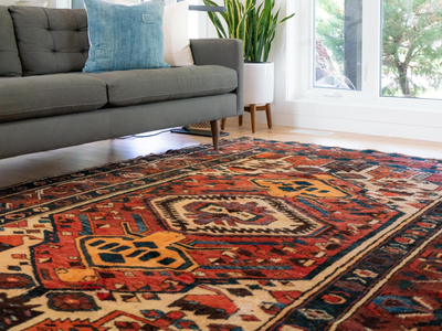 persian area rug with upholstered furniture