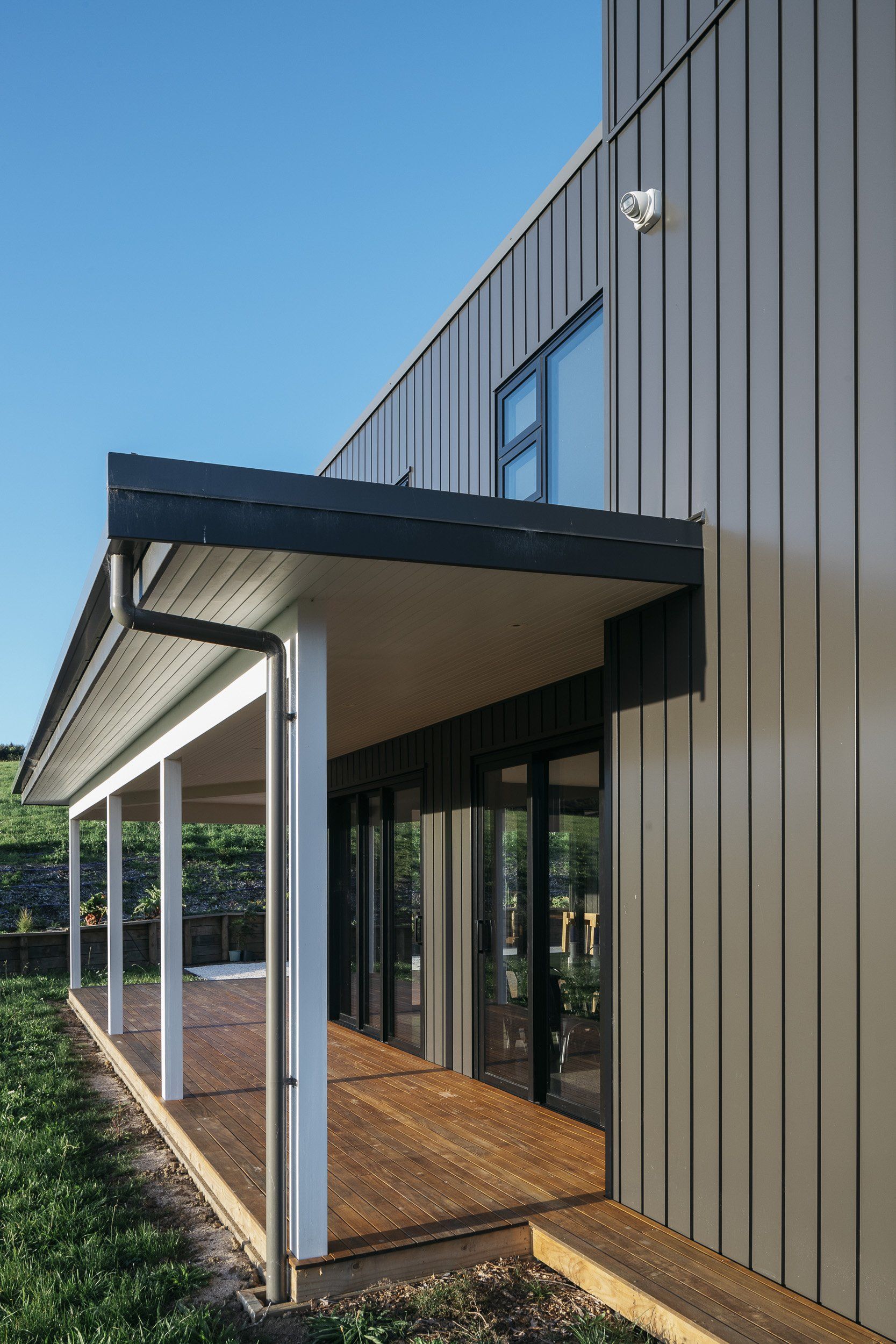 Black Coloursteel and Schist Cladding