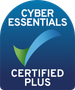 a blue sticker that says cyber essentials certified plus