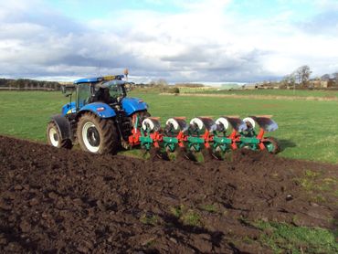 ploughing a field