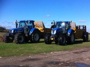 two of our blue tractors