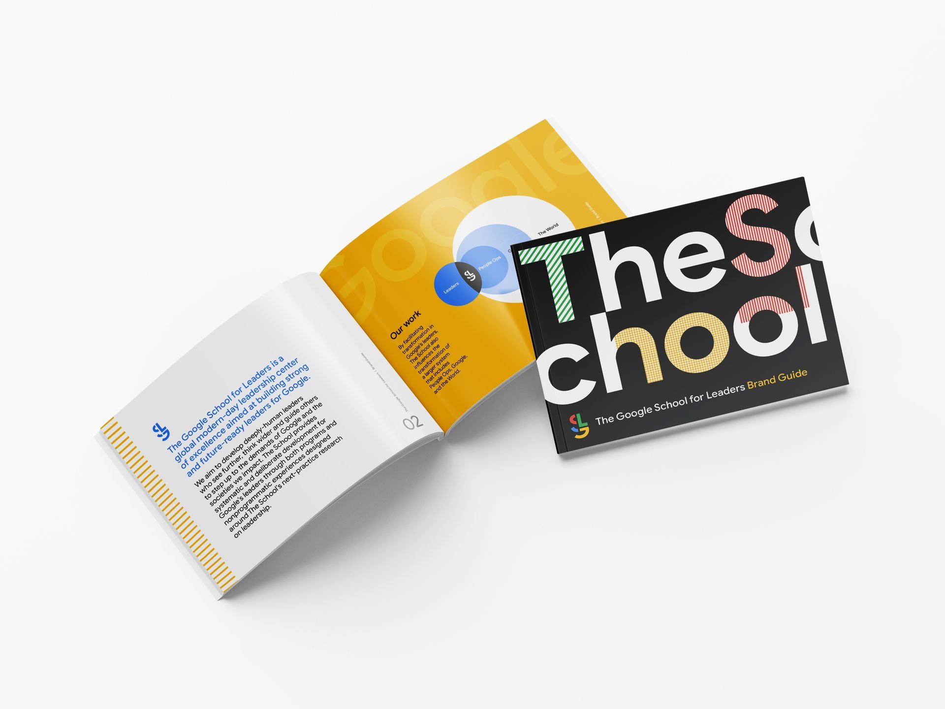 A book is open to a page that says `` the school ''.