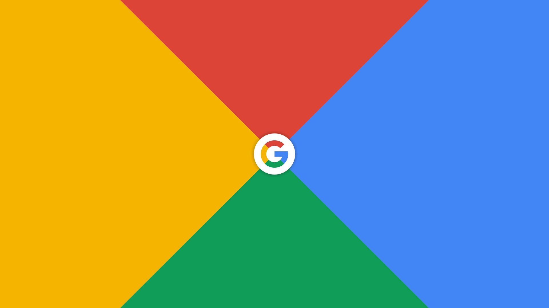 Google logo: Colorful geometric shape with red, blue, yellow, and green sections surrounding a white 