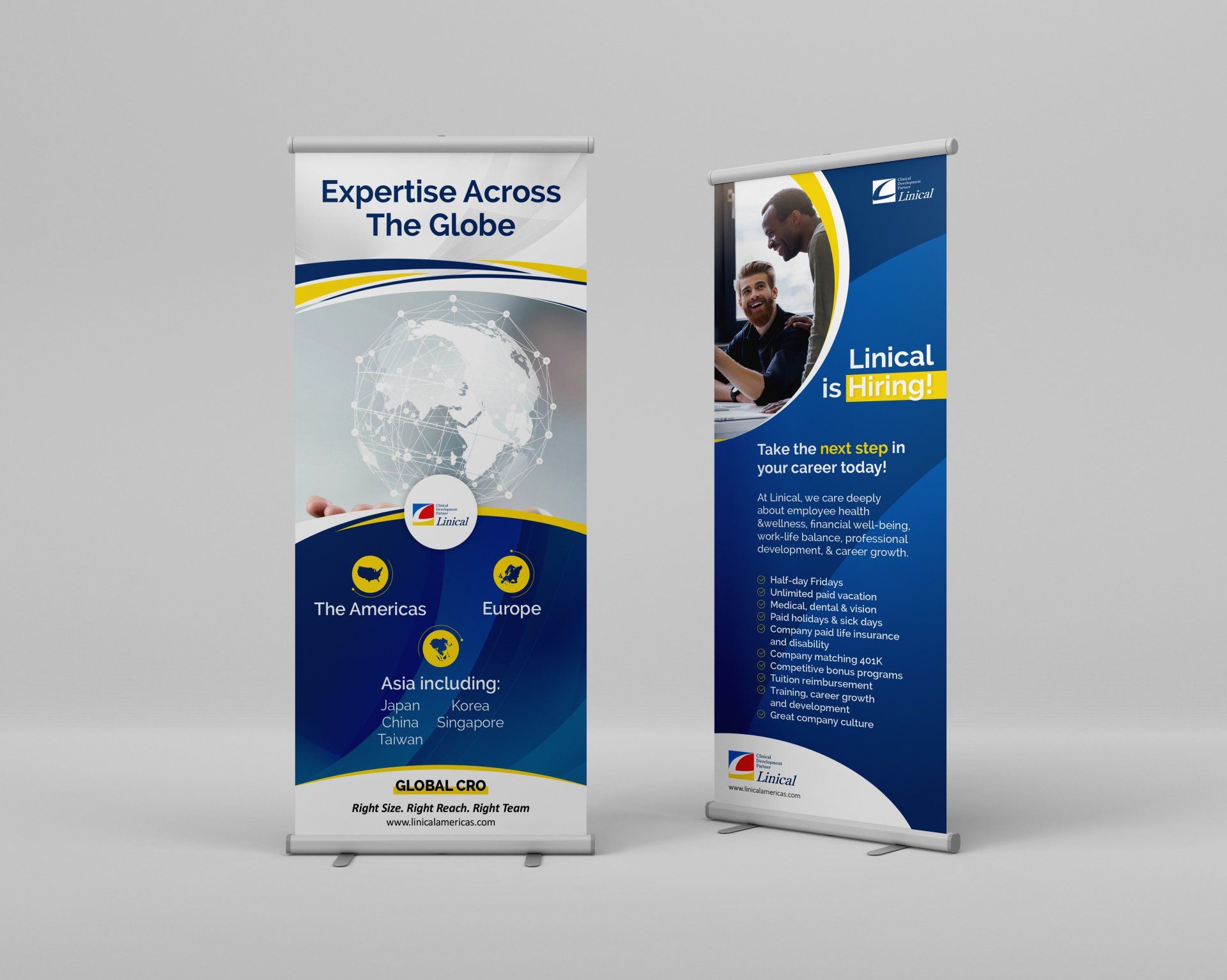 a roll up banner for expertise across the globe