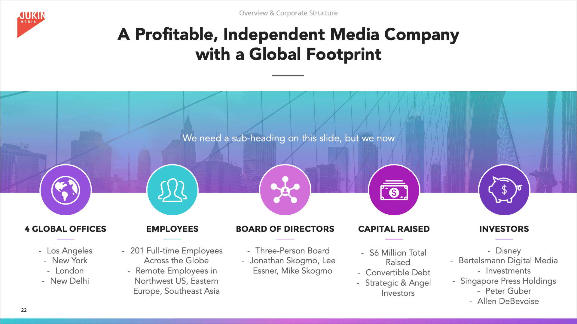 a profitable , independent media company with a global footprint