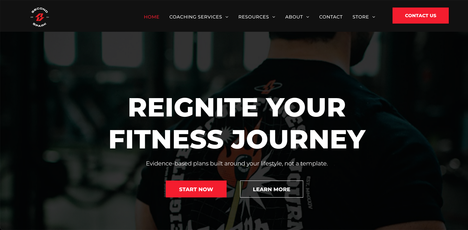 Website homepage with text 