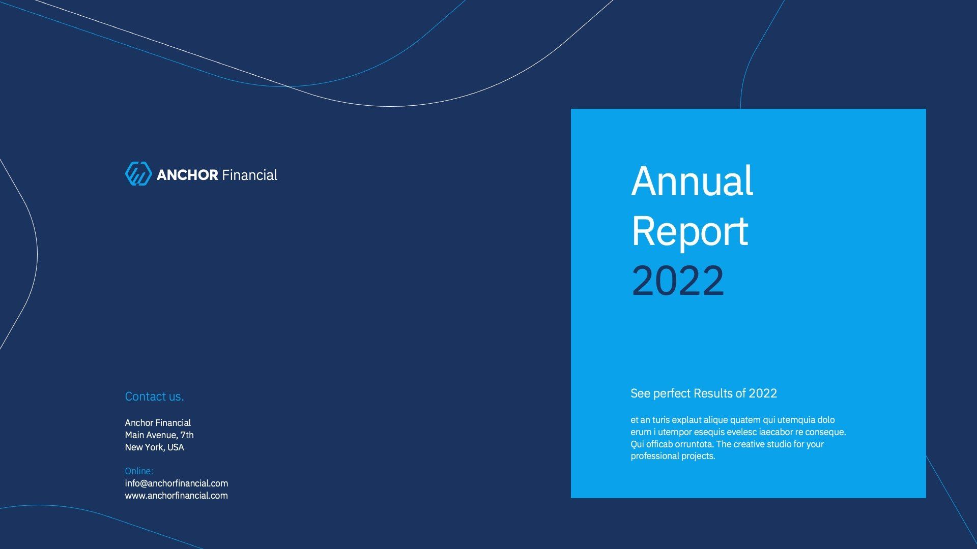annual report title slide design

