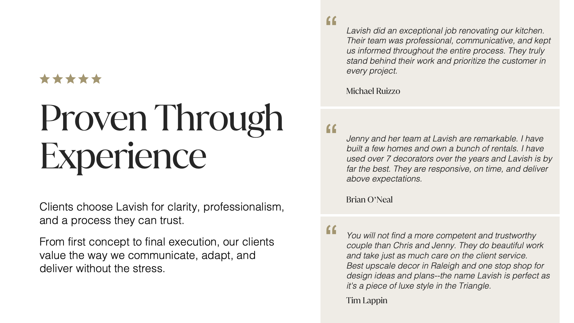 Testimonials for law firm with 