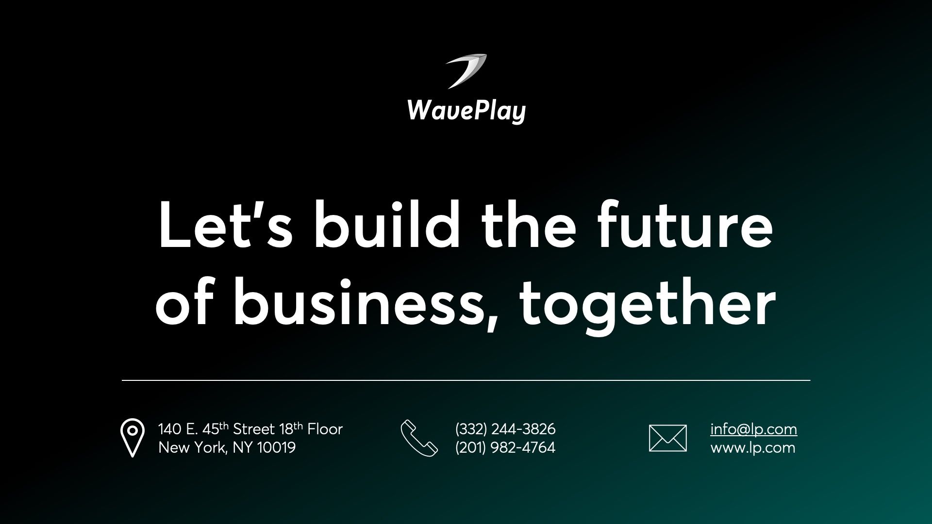 WavePlay logo with text: 