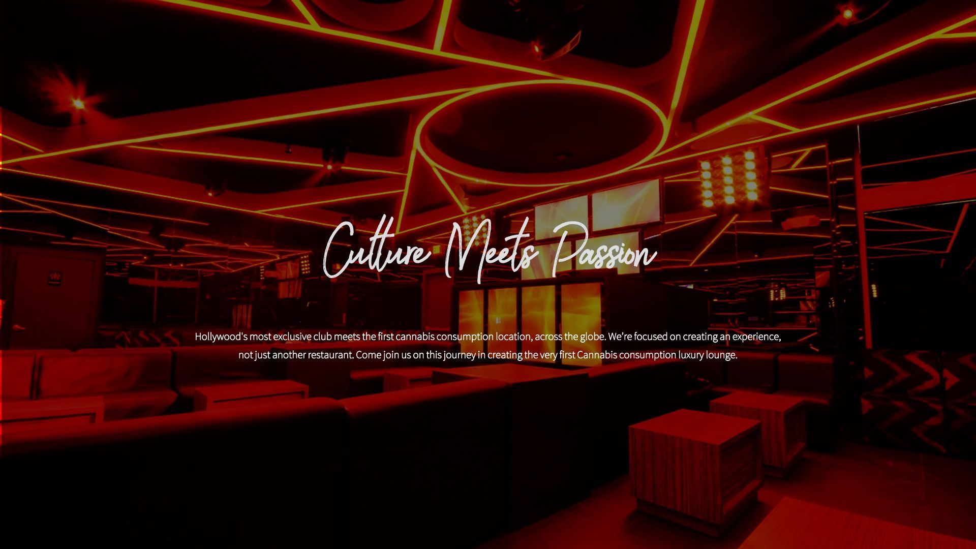 Red-lit interior with text 