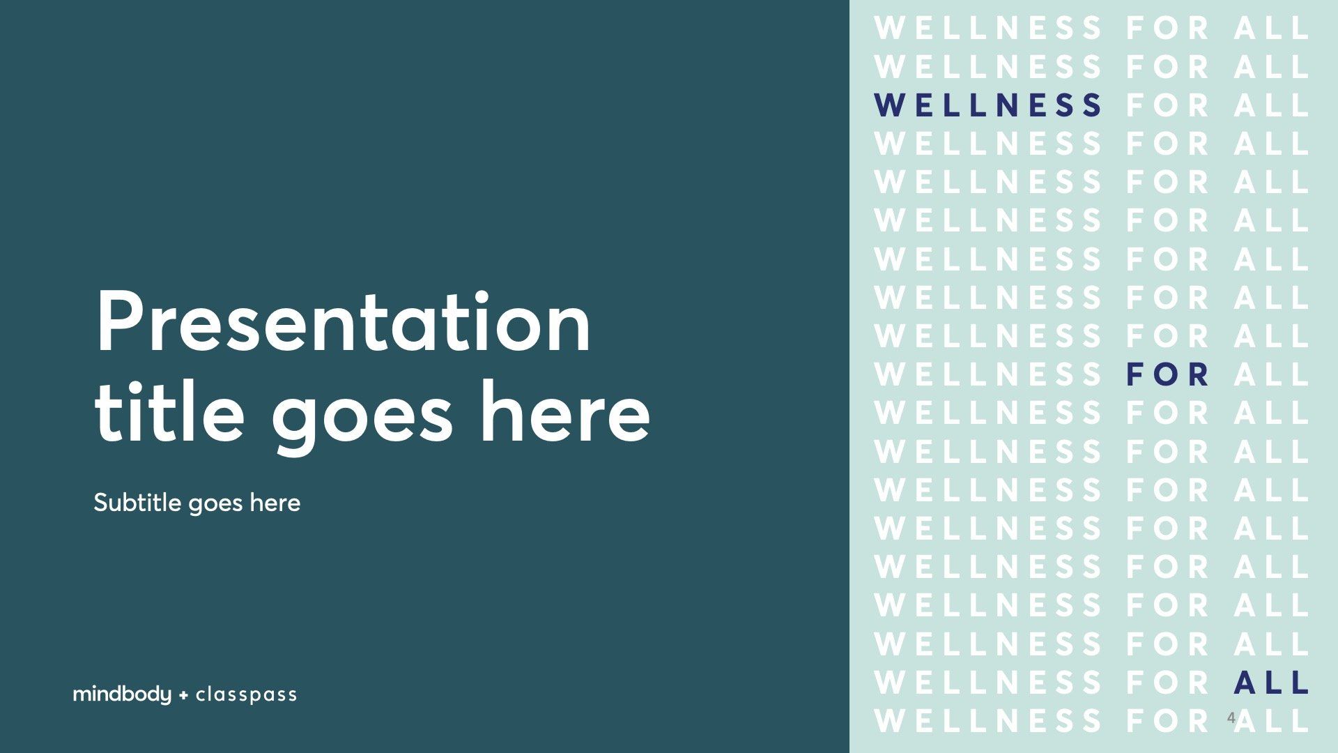 a powerpoint template for a presentation on wellness for all