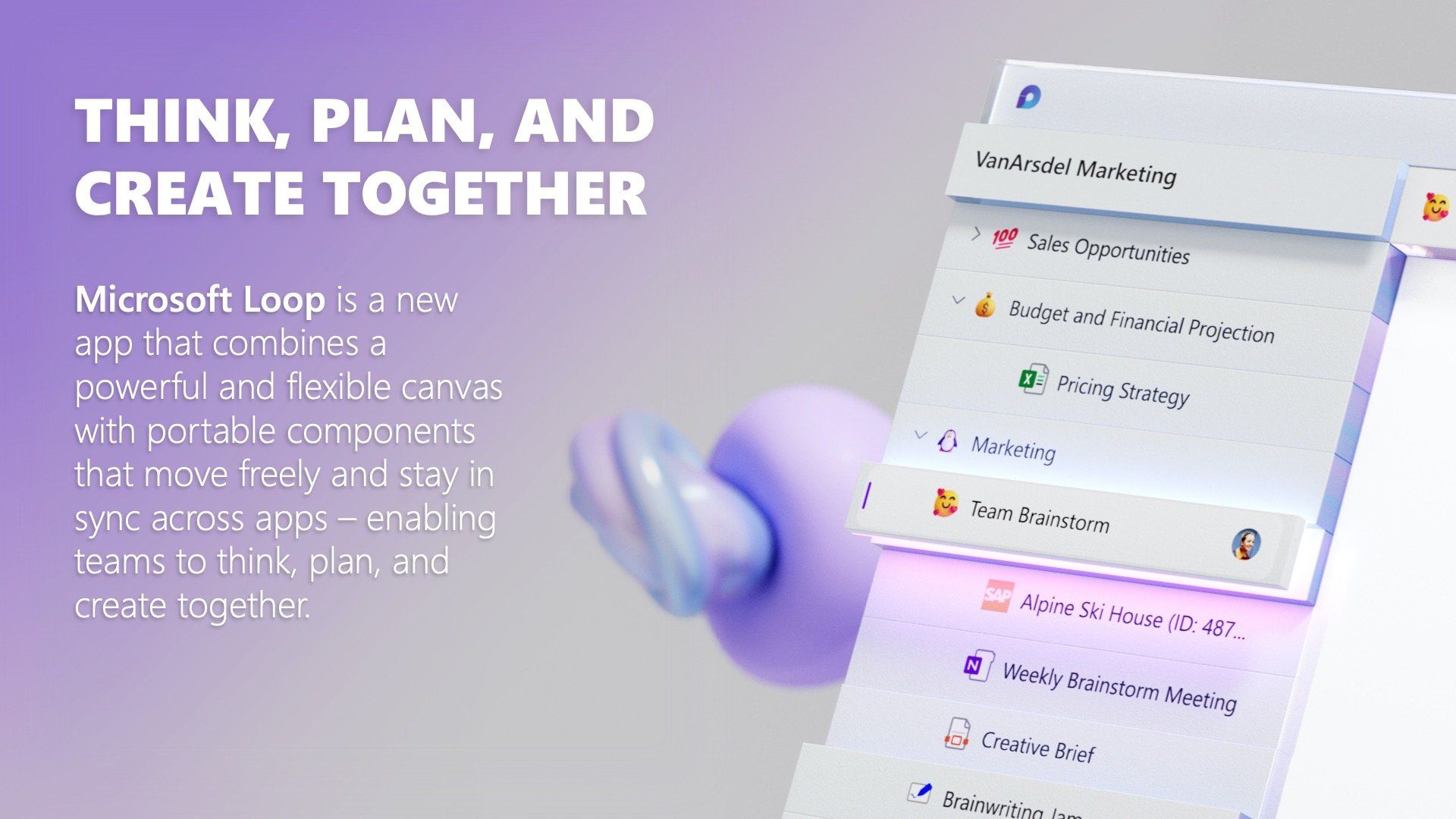 a microsoft loop app that allows you to think plan and create together