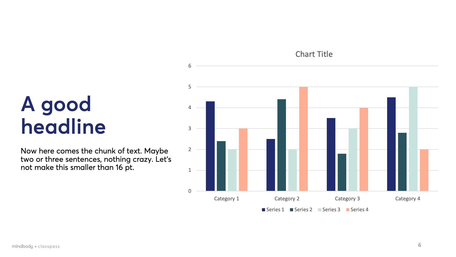 Minbody presentation template design with chart design