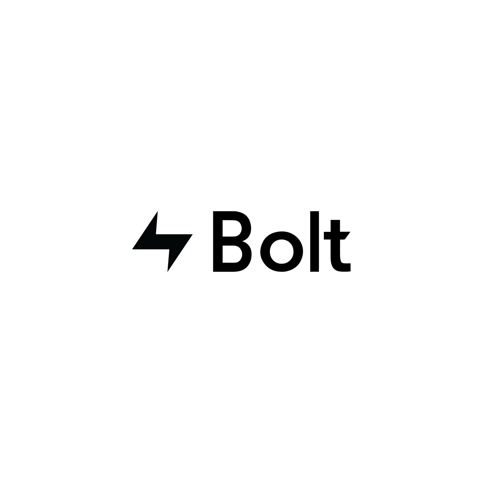 Bolt logo: black lightning bolt icon to the left of the word 