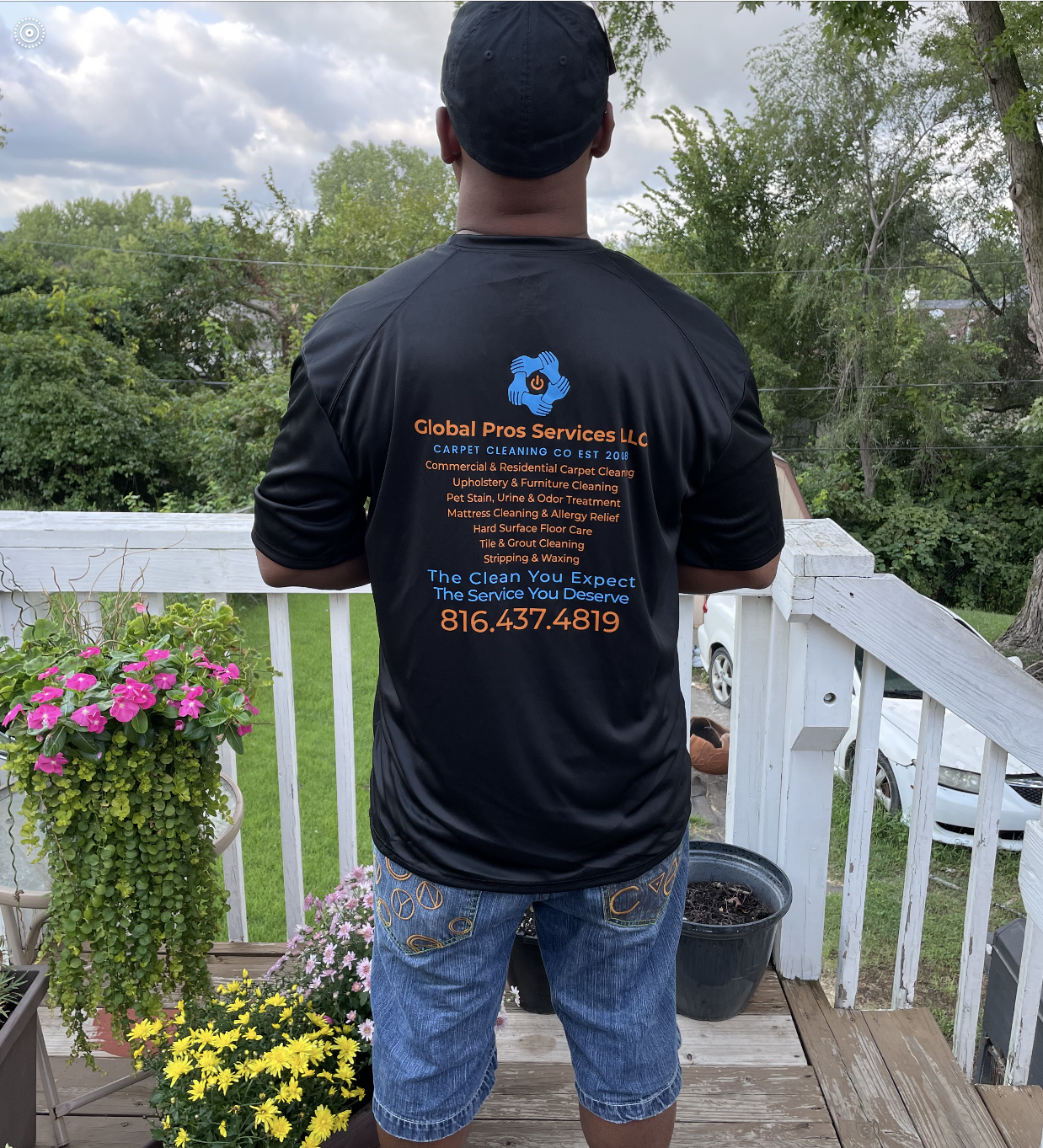 Global Pros company branded shirt