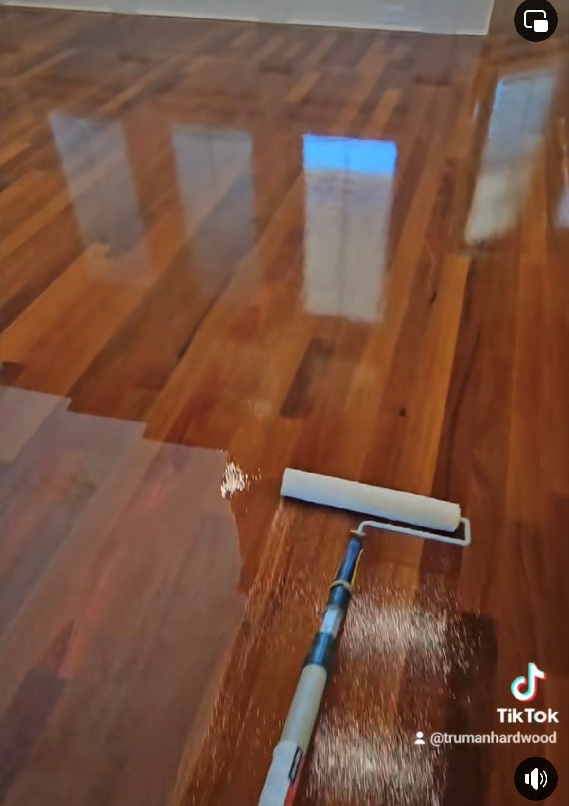 hardwood finish applied