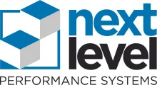 Logo for Next Level Performance Systems, featuring blue cube graphic and text.