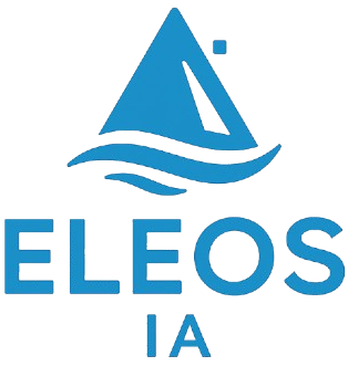 Le logo d'eleos ia a un voilier dessus.