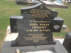 Black Granite Headstone With Inscription for John Wayne — Mackay Monumental Masons In Glenella, QLD