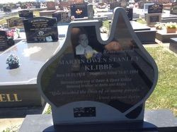 Headstone for Martin Owen Stanley Klibbe, with photo, dates, inscription, and Australian flag — Mackay Monumental Masons In Glenella, QLD