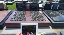 Tombstone With Black Headstones, Red Border — Mackay Monumental Masons In Glenella, QLD