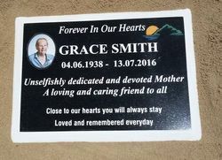 Memorial plaque for Grace Smith with a photo, dates, and inscription — Mackay Monumental Masons In Glenella, QLD