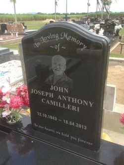 Black Granite Headstone With Photo of John Camiller — Mackay Monumental Masons In Glenella, QLD