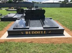 Black granite headstone — Mackay Monumental Masons In Glenella, QLD