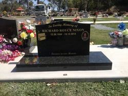 Black granite headstone with