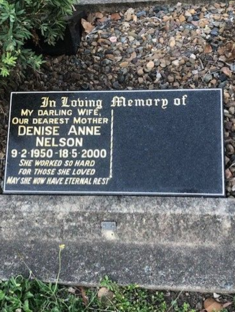 Black granite headstone with inscription,